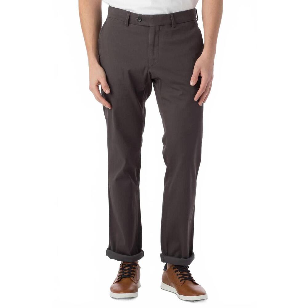 NEW BALLIN perma color pima twill khaki pants - atwater modern fit in pavement